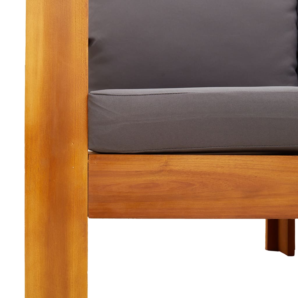 10 pcs conjunto de sofás de jardim com almofadões acácia maciça