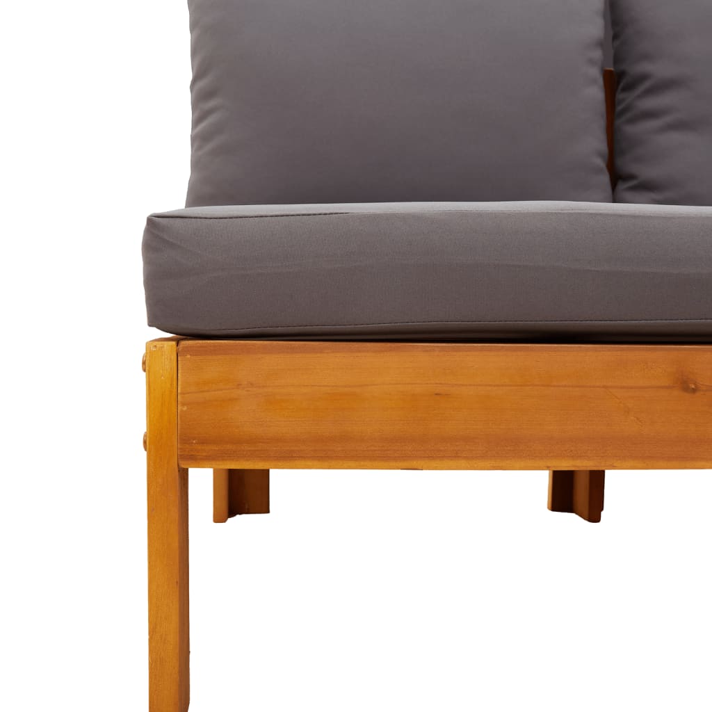 10 pcs conjunto de sofás de jardim com almofadões acácia maciça