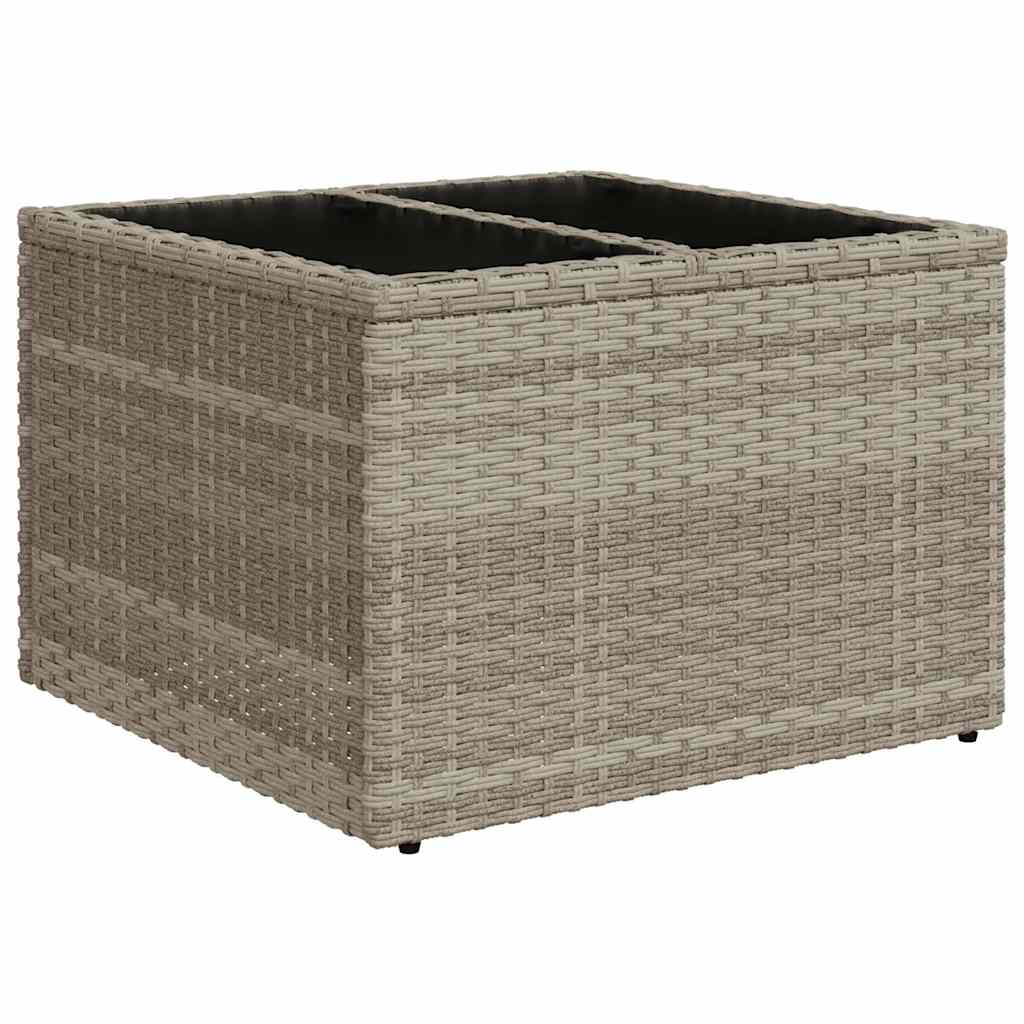 10 pcs conj. sofás jardim com almofadões vime PE cinzento-claro