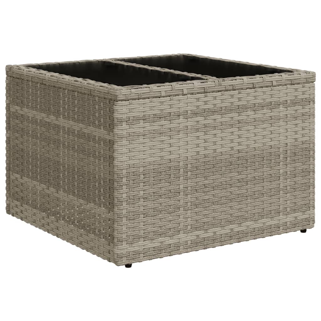 10 pcs conj. sofás jardim com almofadões vime PE cinzento-claro