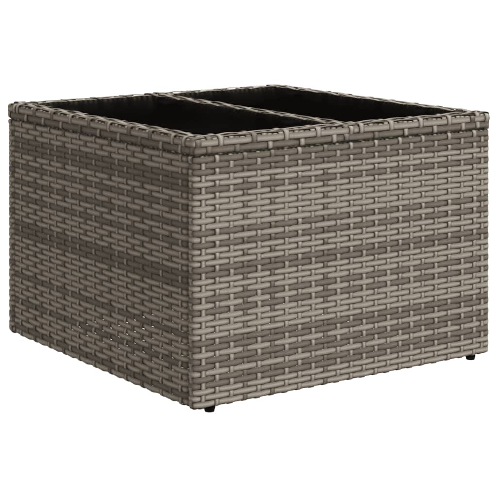 10 pcs conjunto sofás de jardim c/ almofadões vime PE cinzento