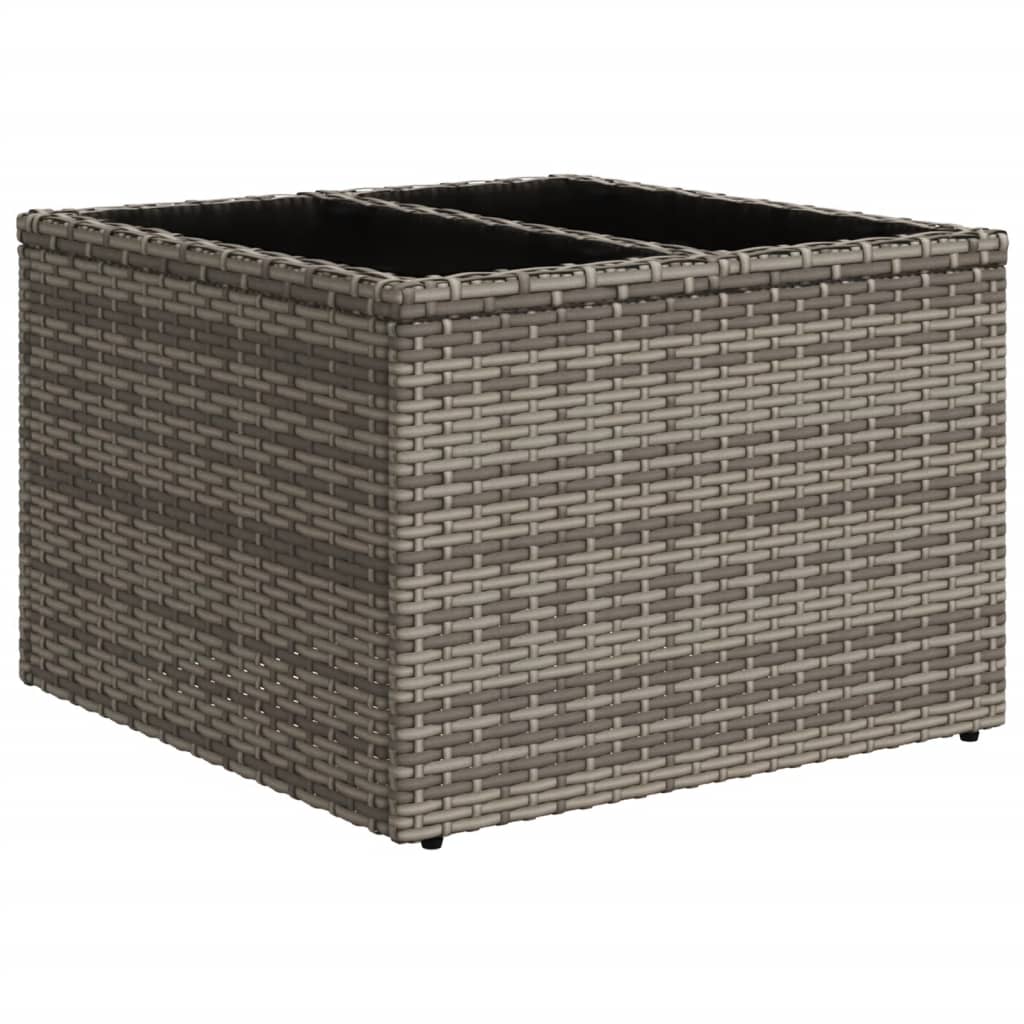 10 pcs conjunto sofás de jardim c/ almofadões vime PE cinzento