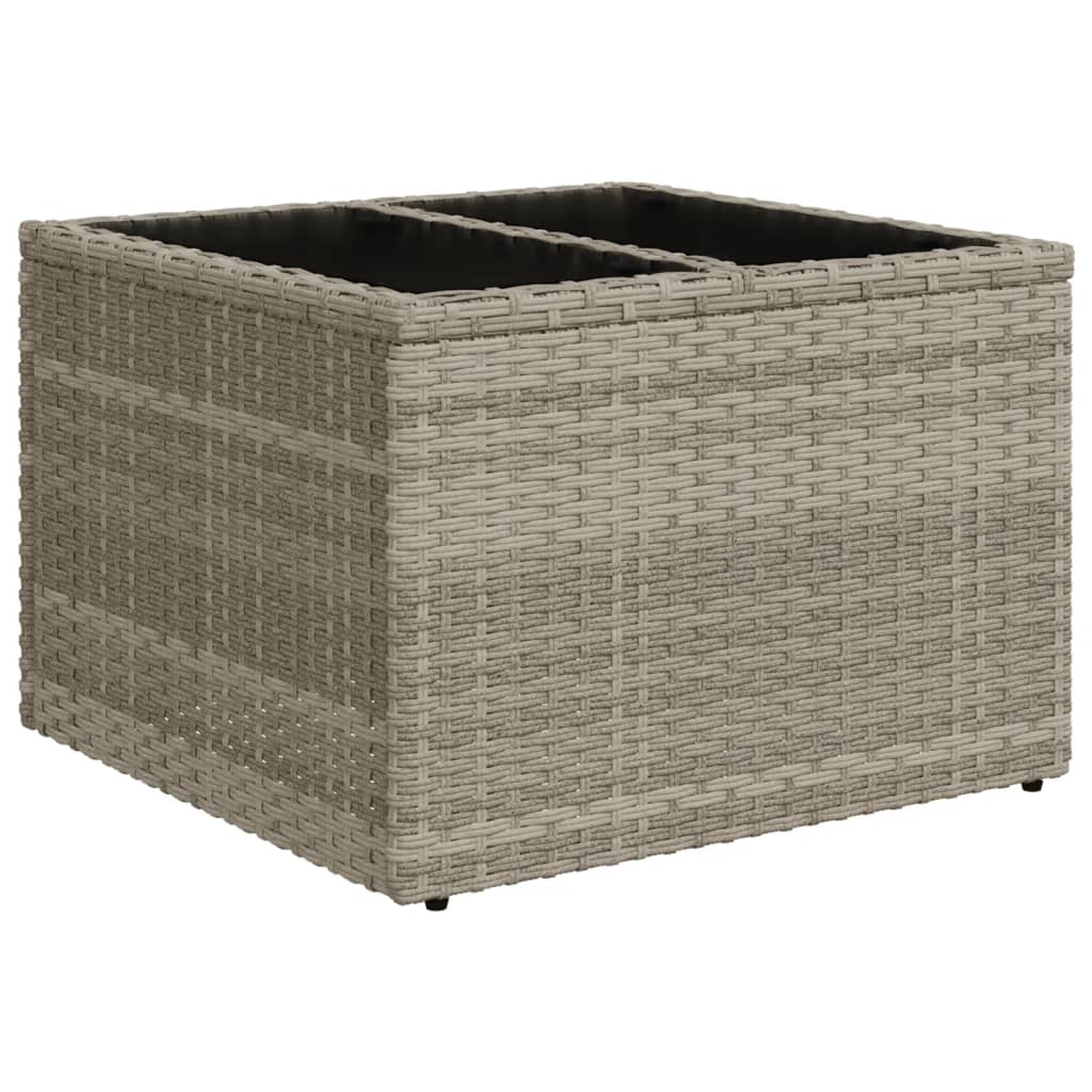 10 pcs conj. sofás jardim com almofadões vime PE cinzento-claro