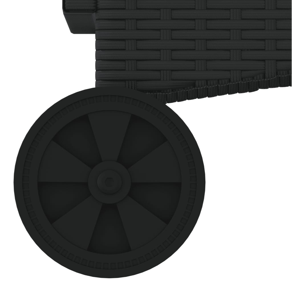 Sun loungers with cushions 2 pcs black poly rattan