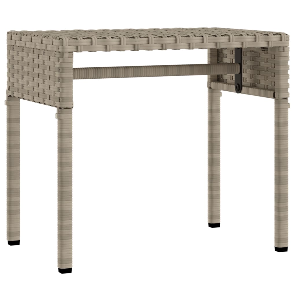 Sun loungers with canopies and table 2 pcs PE rattan light grey