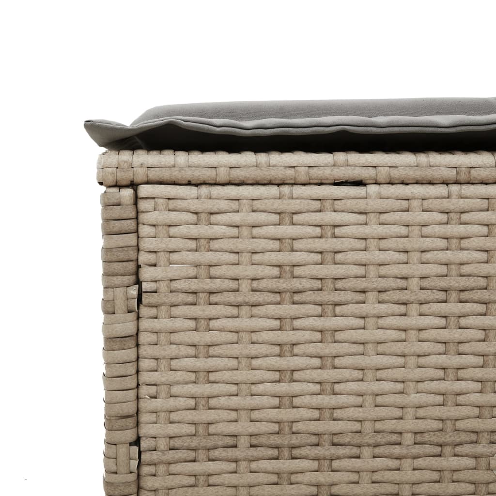 Sun loungers with cushions 2 pcs PE rattan beige