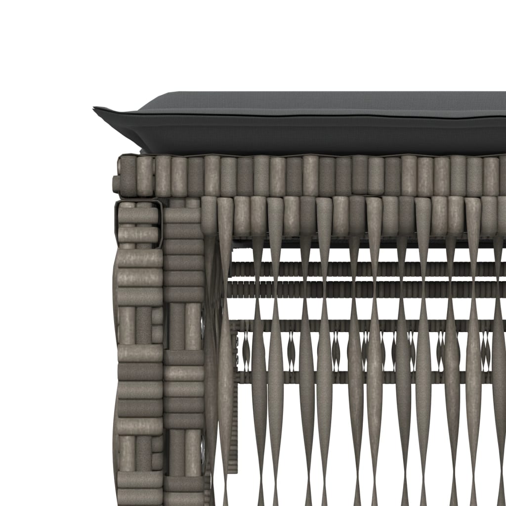 Sun loungers with cushions 2 pcs PE rattan grey