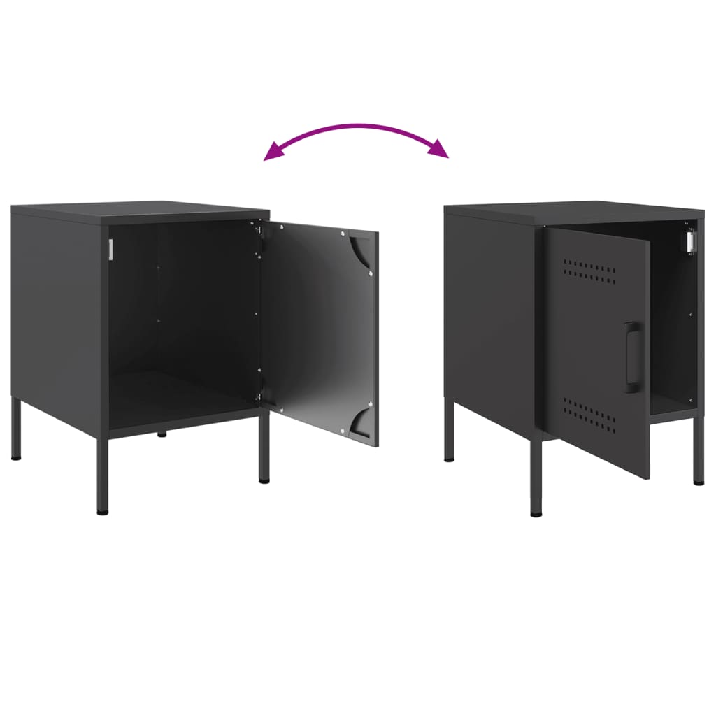 Mesa de cabeceira 36x39x50,5 cm aço preto