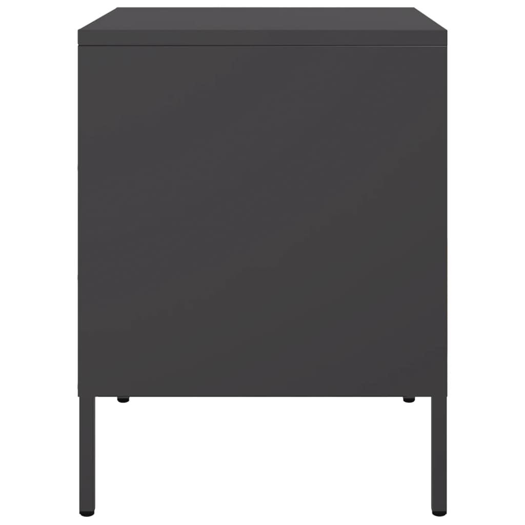 Bedside tables 2 pcs 36x39x50.5cm black steel