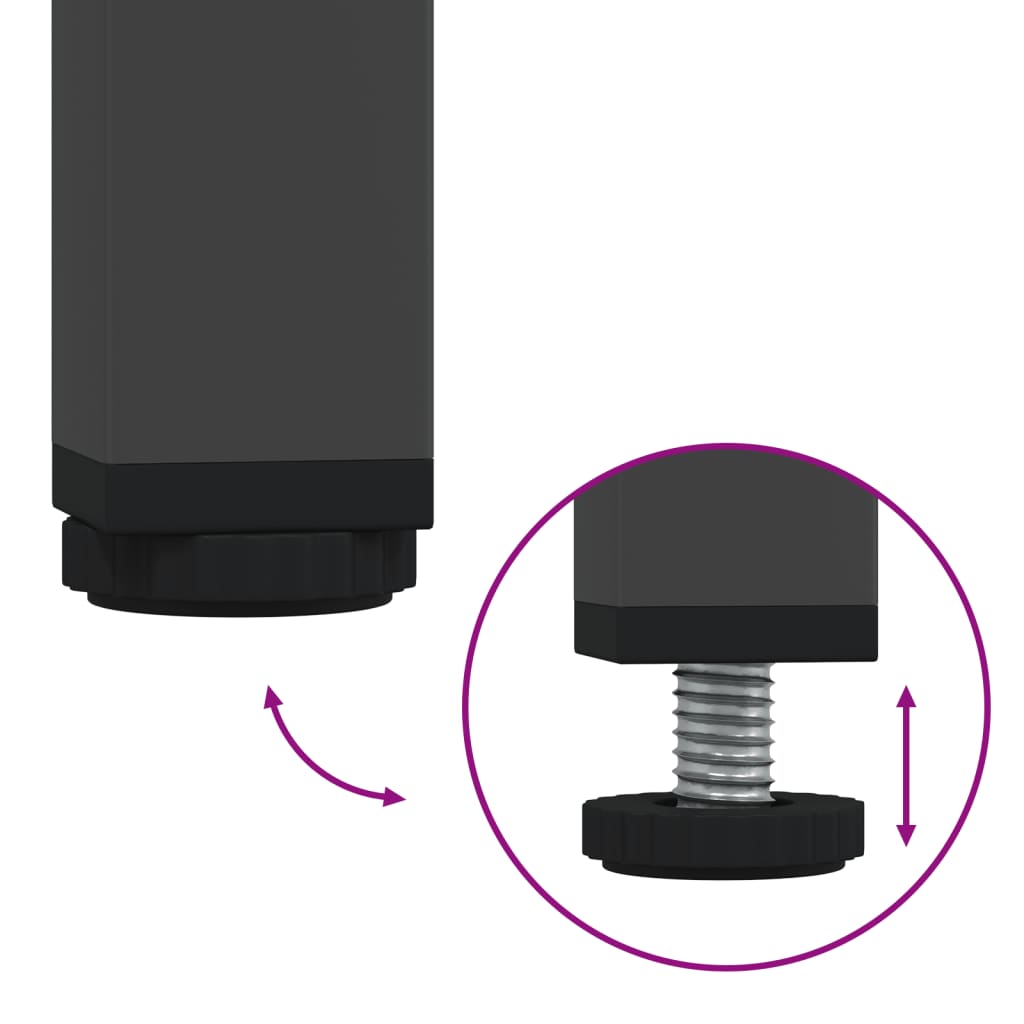 Bedside tables 2 pcs 36x39x50.5cm black steel