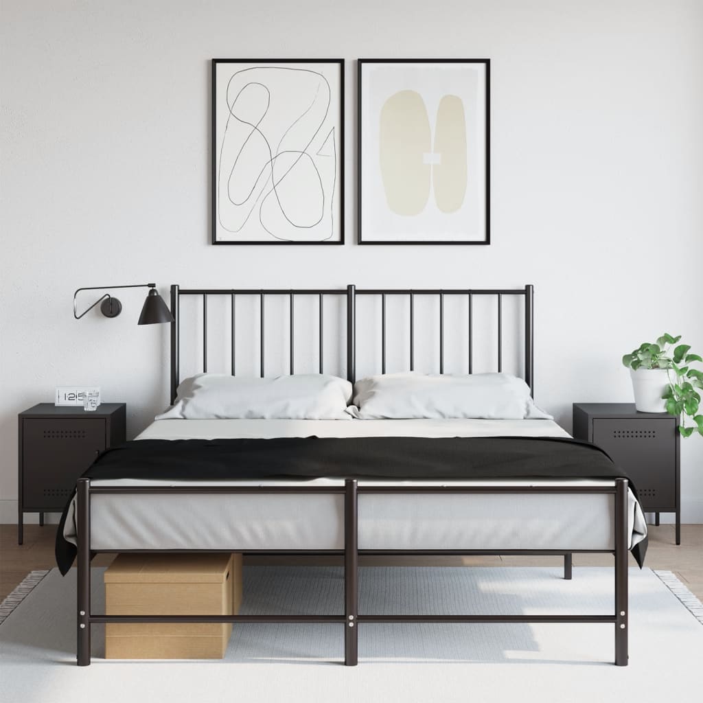 Bedside tables 2 pcs 36x39x50.5cm black steel