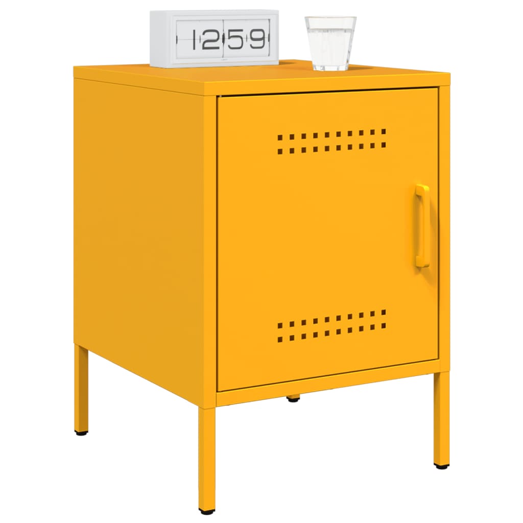 Mesa de cabeceira 36x39x50,5 cm aço amarelo mostarda