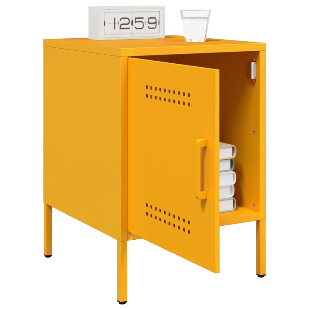 Mesa de cabeceira 36x39x50,5 cm aço amarelo mostarda