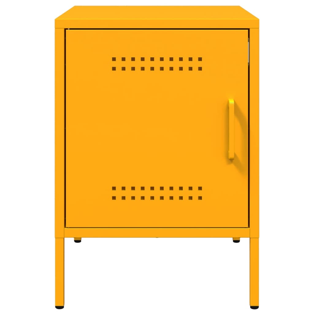 Mesa de cabeceira 36x39x50,5 cm aço amarelo mostarda