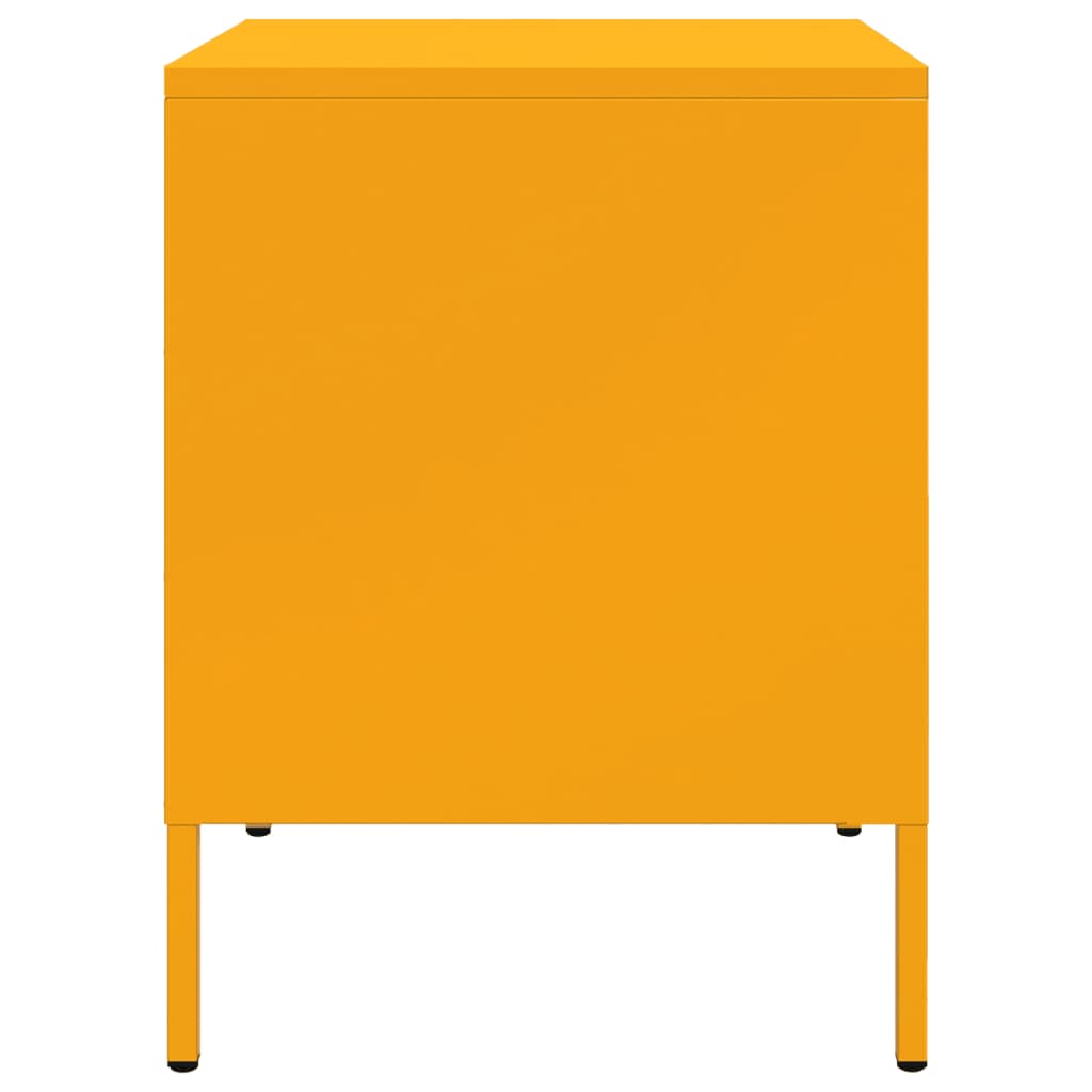 Mesa de cabeceira 36x39x50,5 cm aço amarelo mostarda