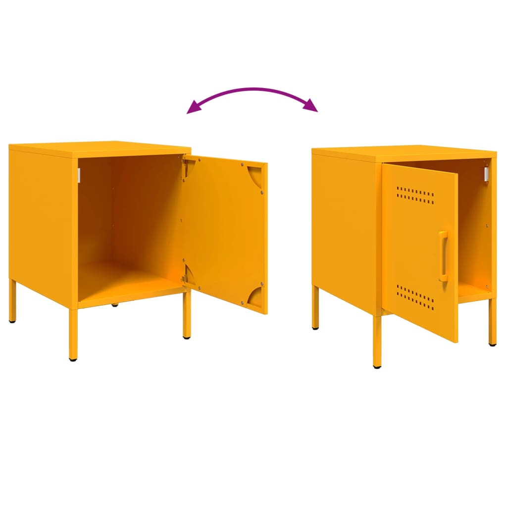 Mesa de cabeceira 36x39x50,5 cm aço amarelo mostarda