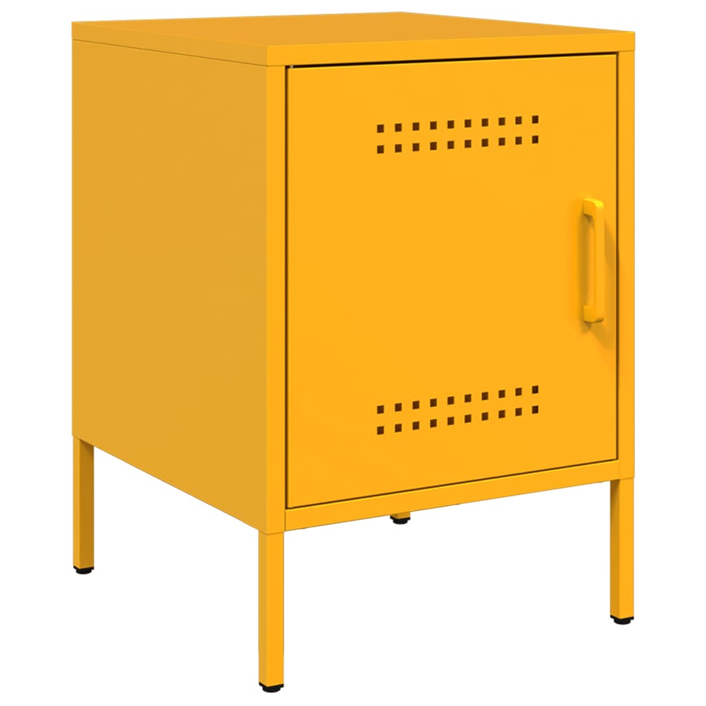 Mesas de cabeceira 2 pcs 36x39x50,5 cm aço amarelo mostarda