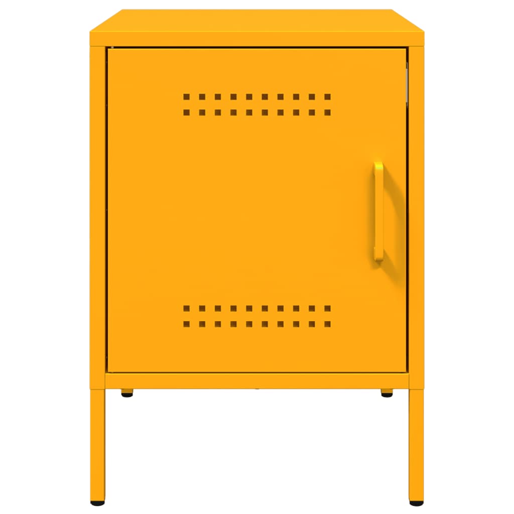 Mesas de cabeceira 2 pcs 36x39x50,5 cm aço amarelo mostarda
