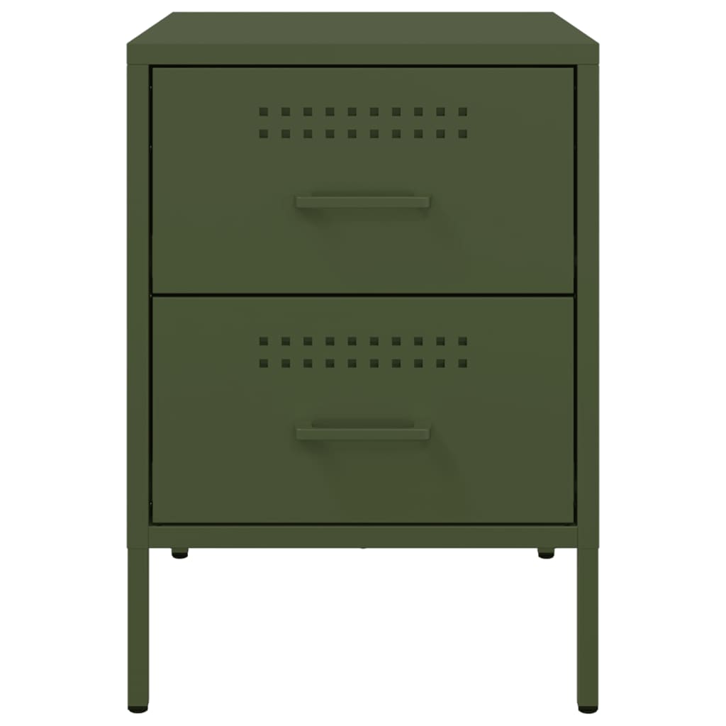 Mesa de cabeceira 36x39x50,5 cm aço verde azeitona