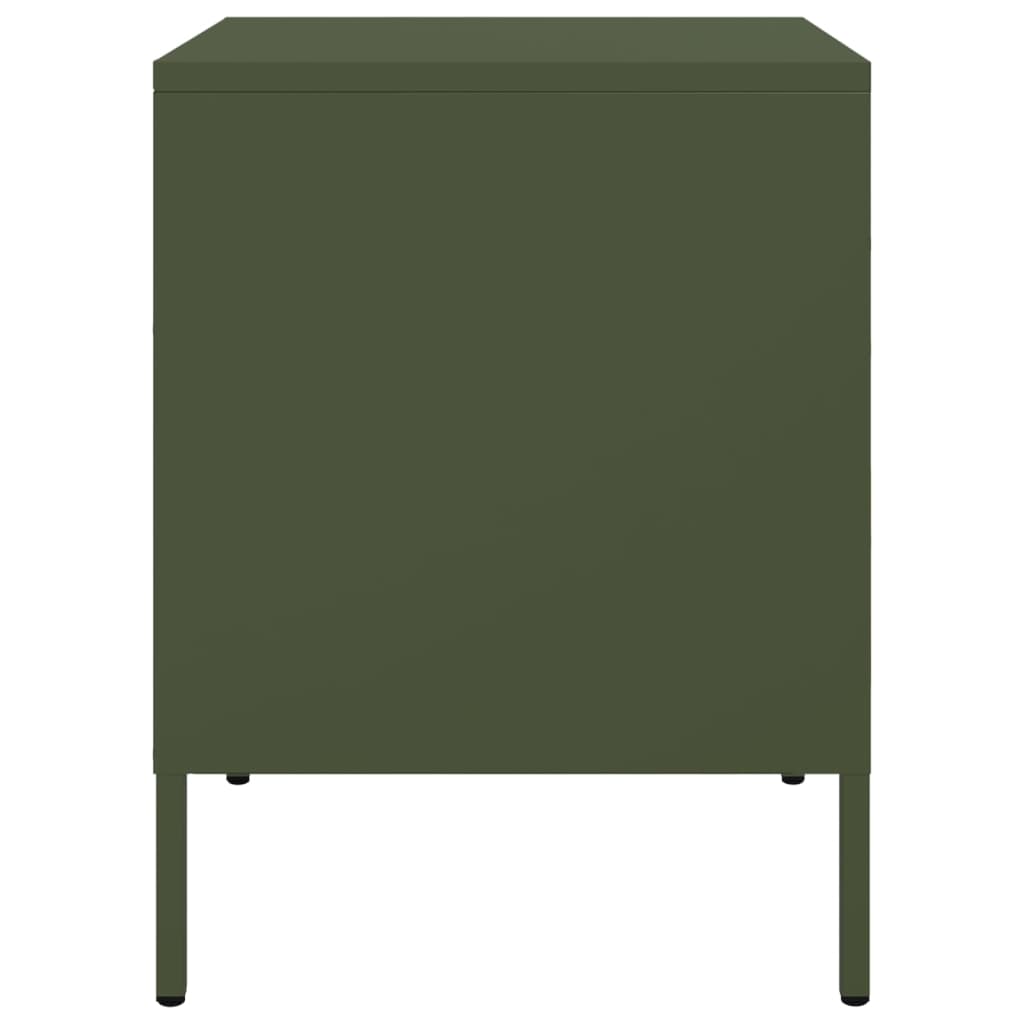 Mesa de cabeceira 36x39x50,5 cm aço verde azeitona