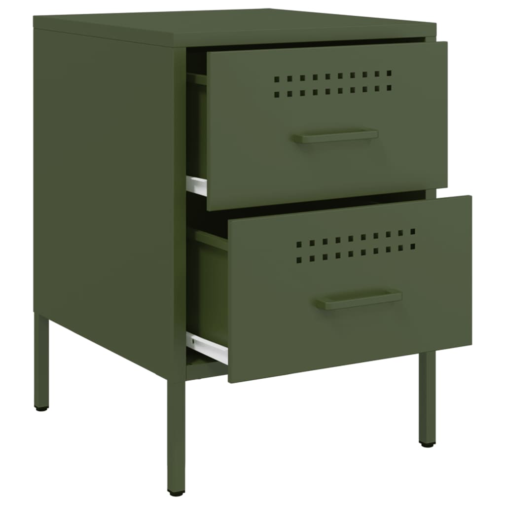 Mesa de cabeceira 36x39x50,5 cm aço verde azeitona