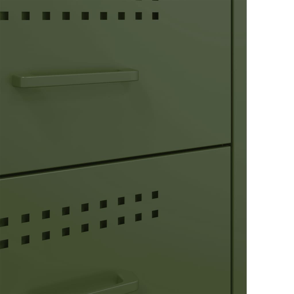 Mesa de cabeceira 36x39x50,5 cm aço verde azeitona