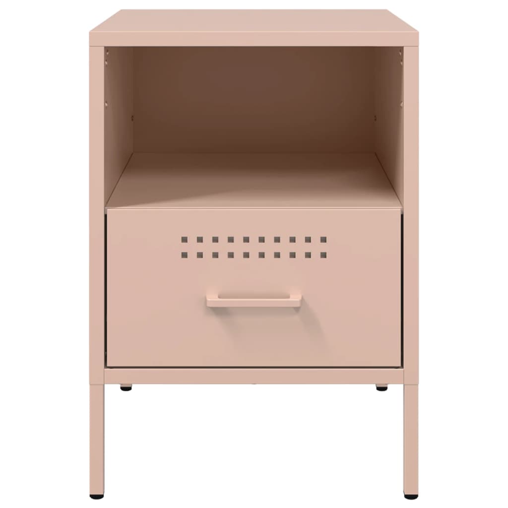 Bedside table 36x39x50.5 cm pink steel