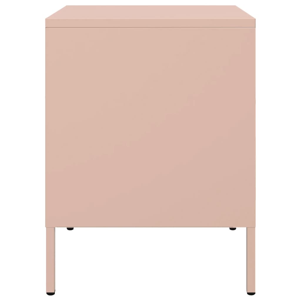 Bedside table 36x39x50.5 cm pink steel