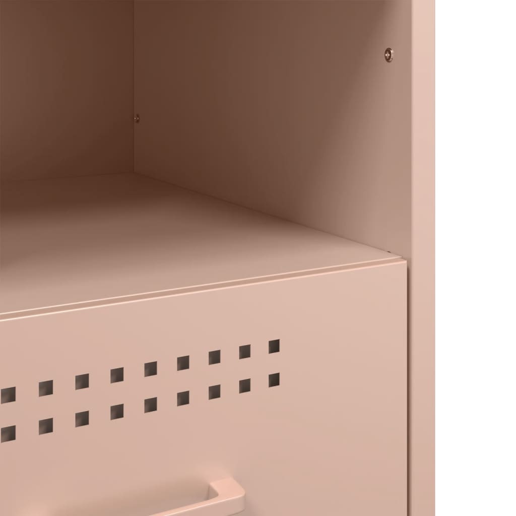 Bedside table 36x39x50.5 cm pink steel
