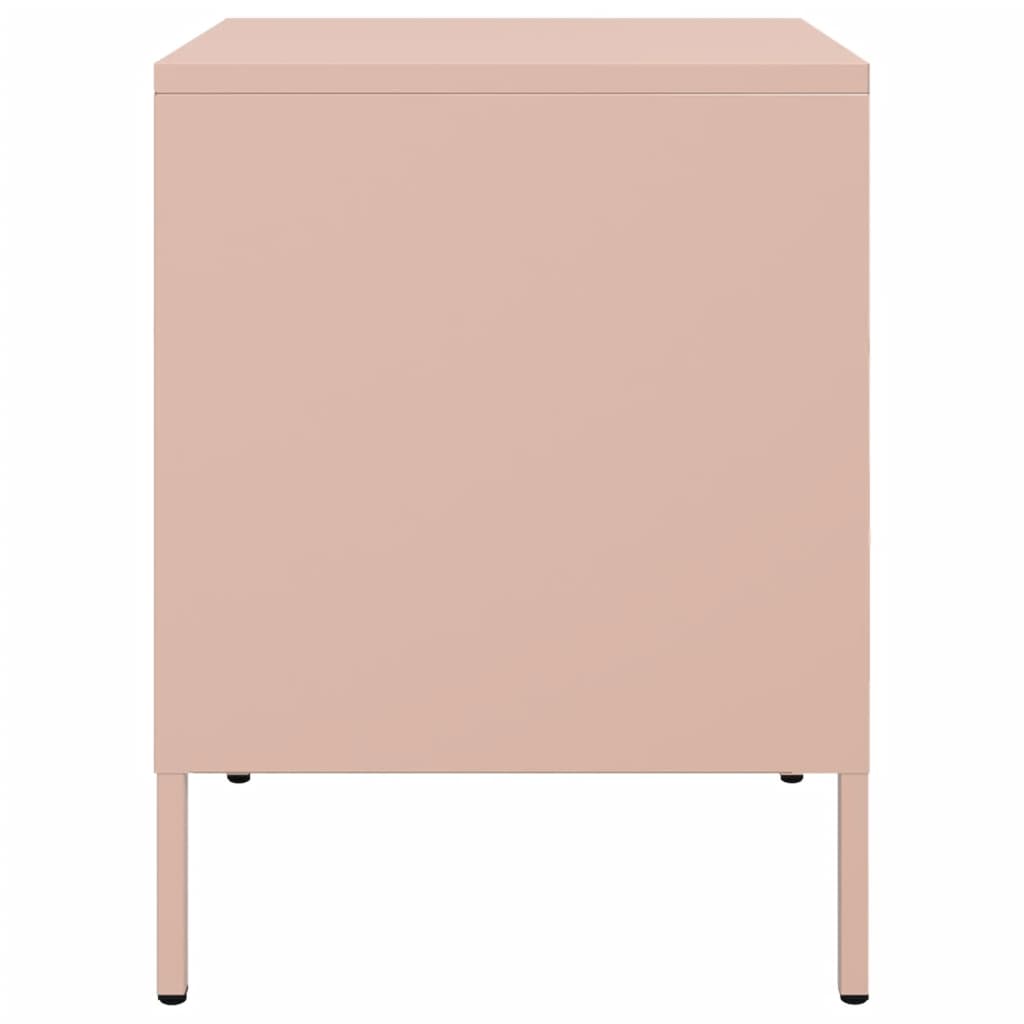 Mesas de cabeceira 2 pcs 36x39x50,5 cm aço rosa