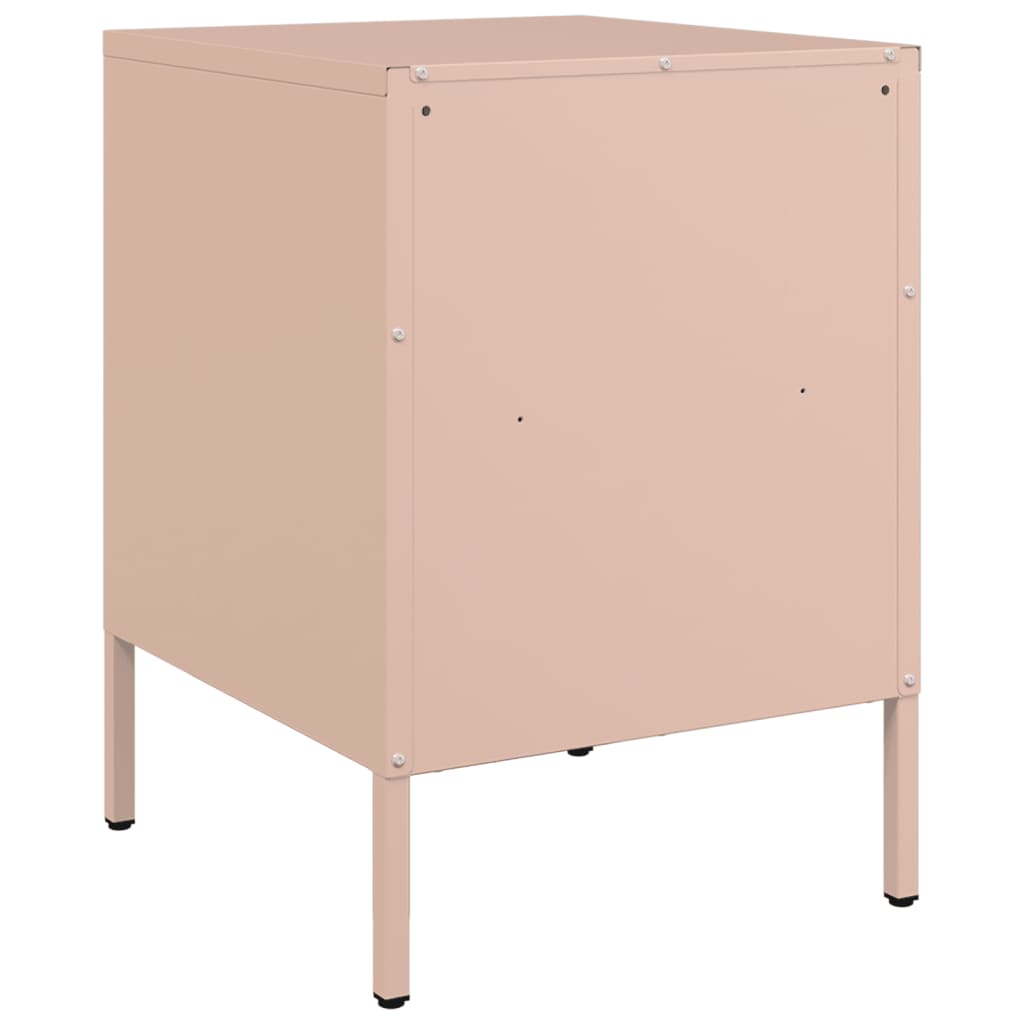 Mesas de cabeceira 2 pcs 36x39x50,5 cm aço rosa