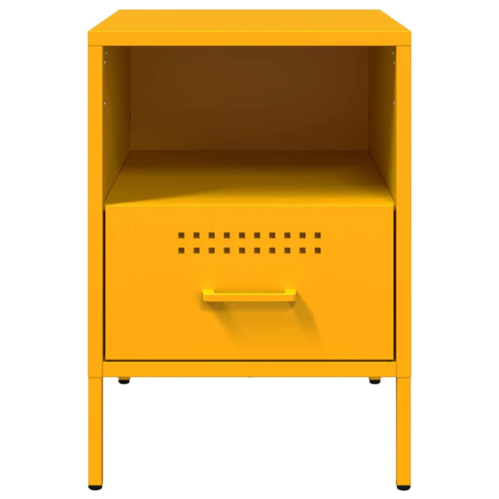 Mesa de cabeceira 36x39x50,5 cm aço amarelo mostarda