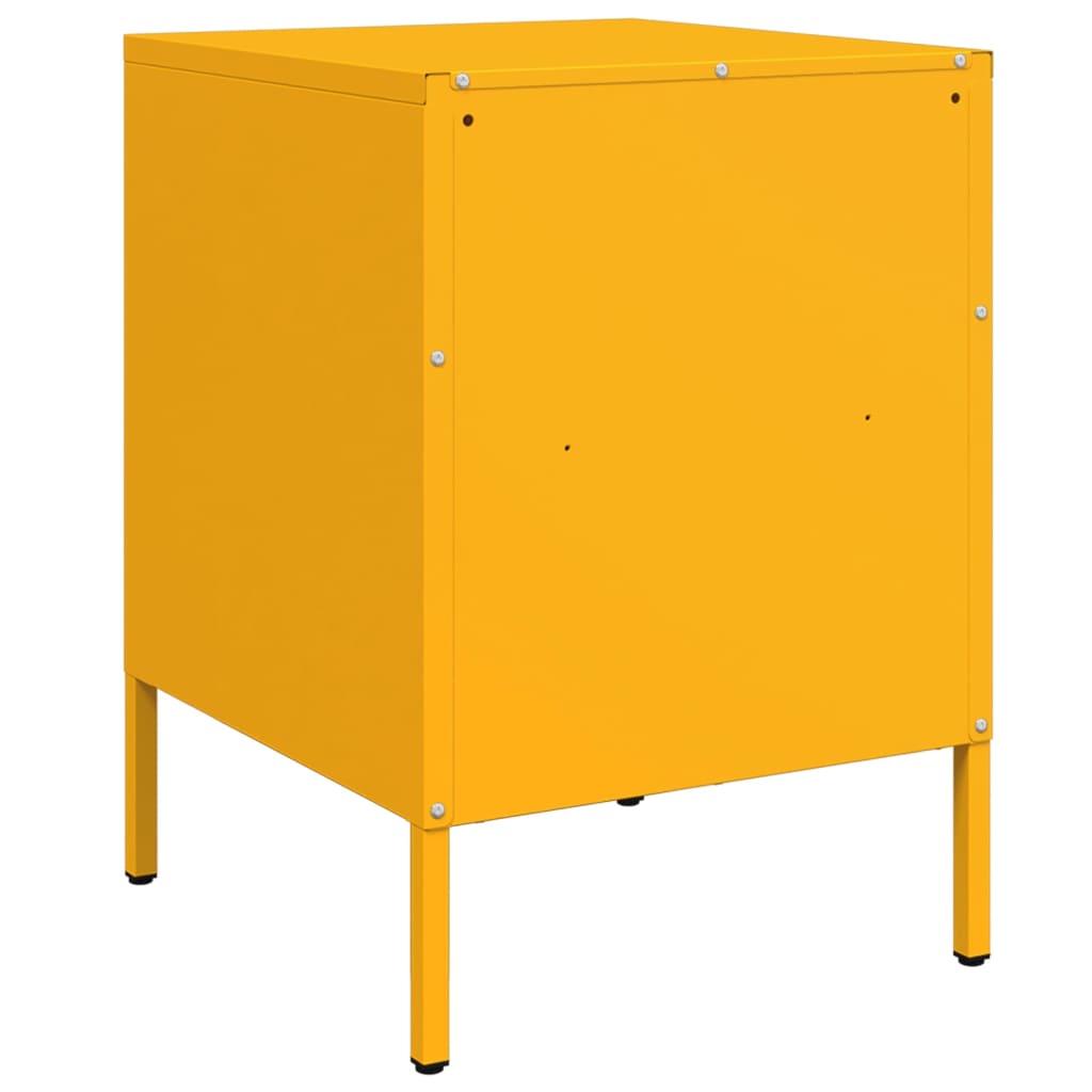Mesa de cabeceira 36x39x50,5 cm aço amarelo mostarda