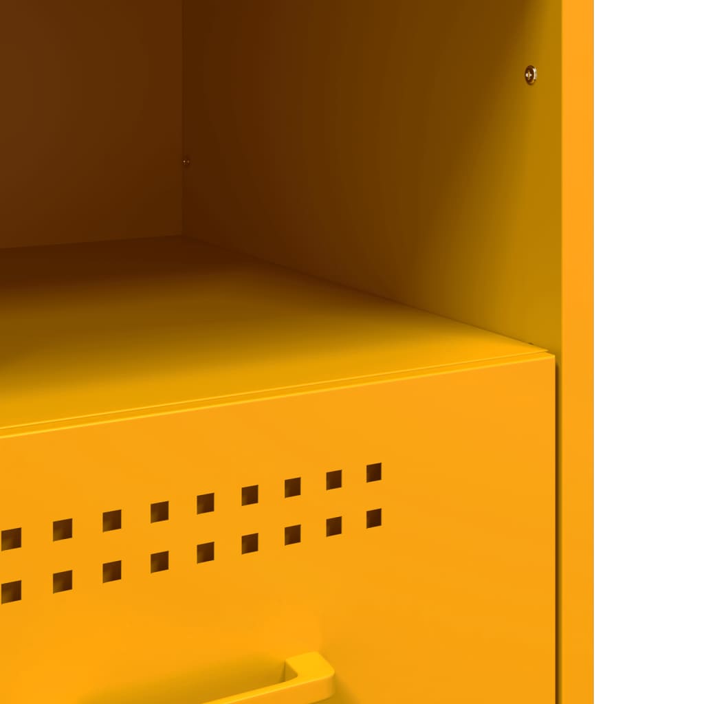 Mesa de cabeceira 36x39x50,5 cm aço amarelo mostarda