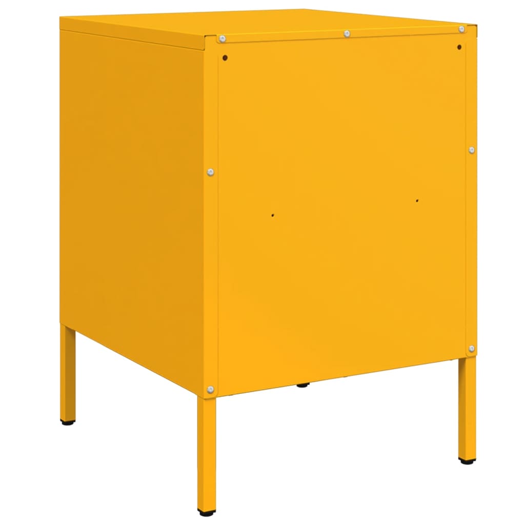 Mesas de cabeceira 2 pcs 36x39x50,5 cm aço amarelo mostarda