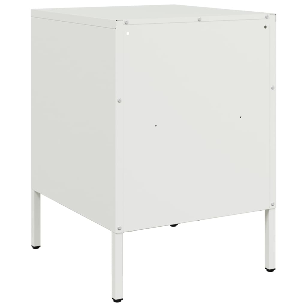 Mesas de cabeceira 2 pcs 36x39x50,5 cm aço branco