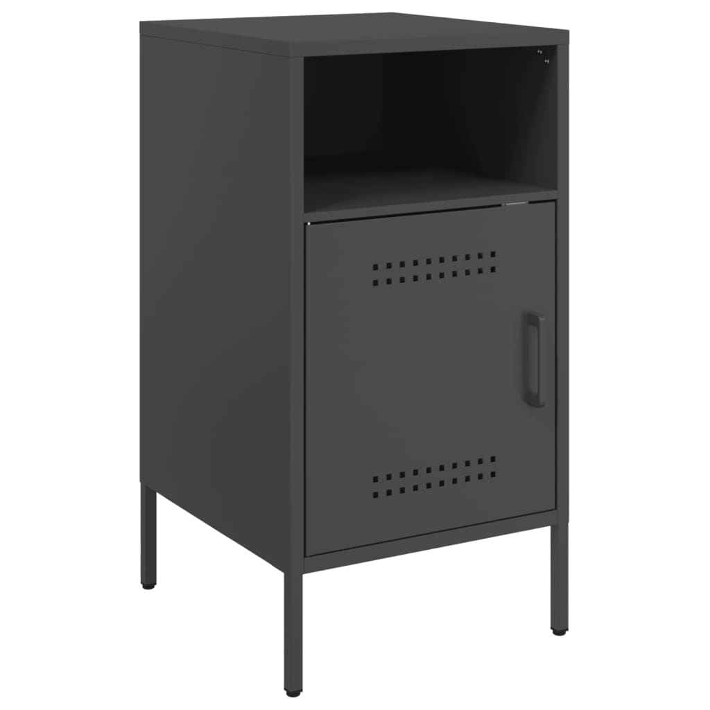 Mesas de cabeceira 2 pcs 36x39x68 cm aço preto