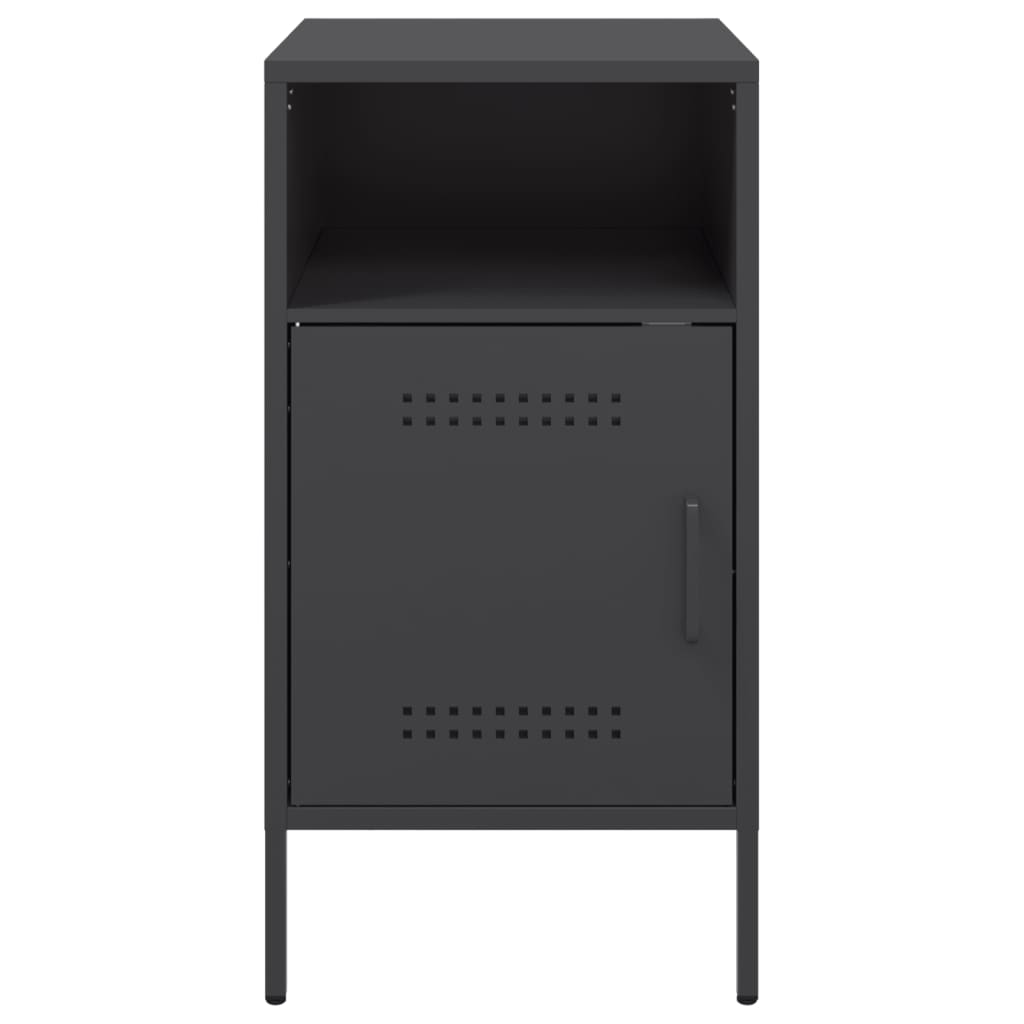 Mesas de cabeceira 2 pcs 36x39x68 cm aço preto