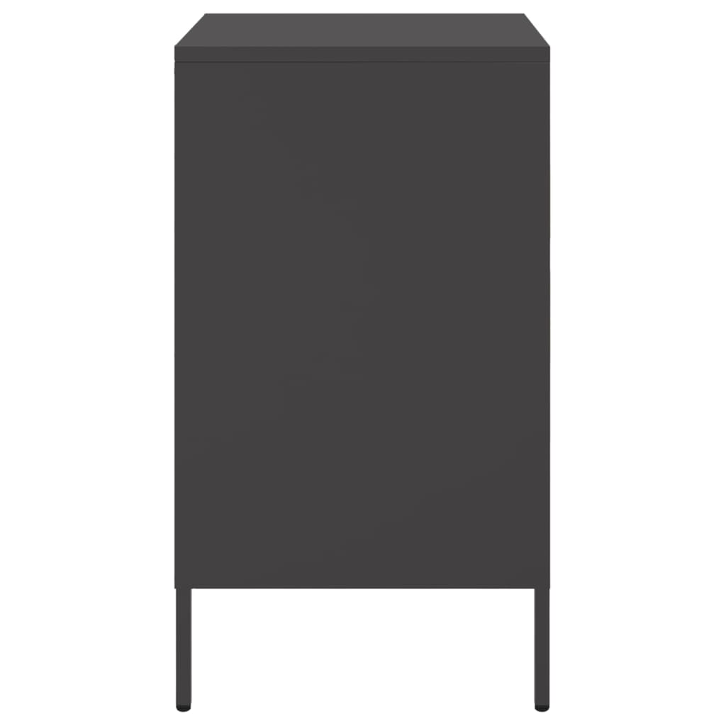 Mesas de cabeceira 2 pcs 36x39x68 cm aço preto