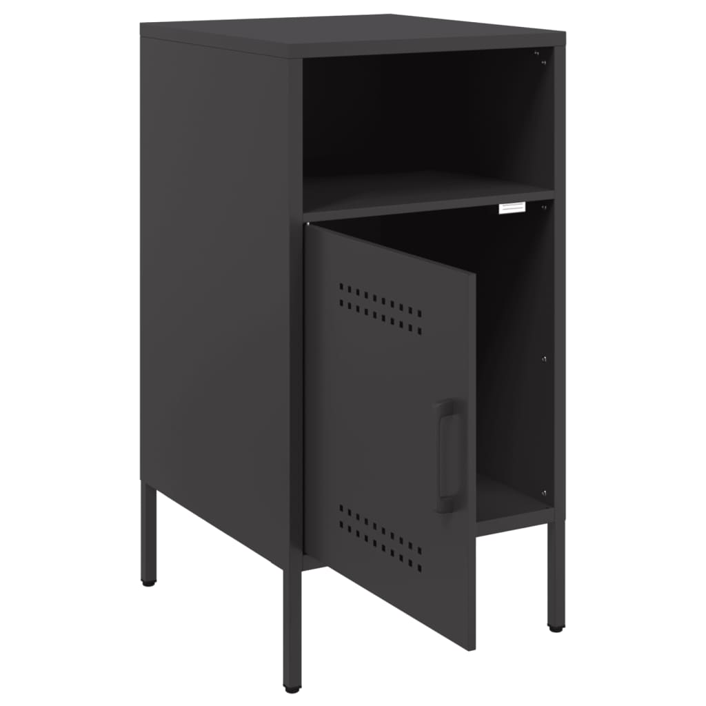 Mesas de cabeceira 2 pcs 36x39x68 cm aço preto