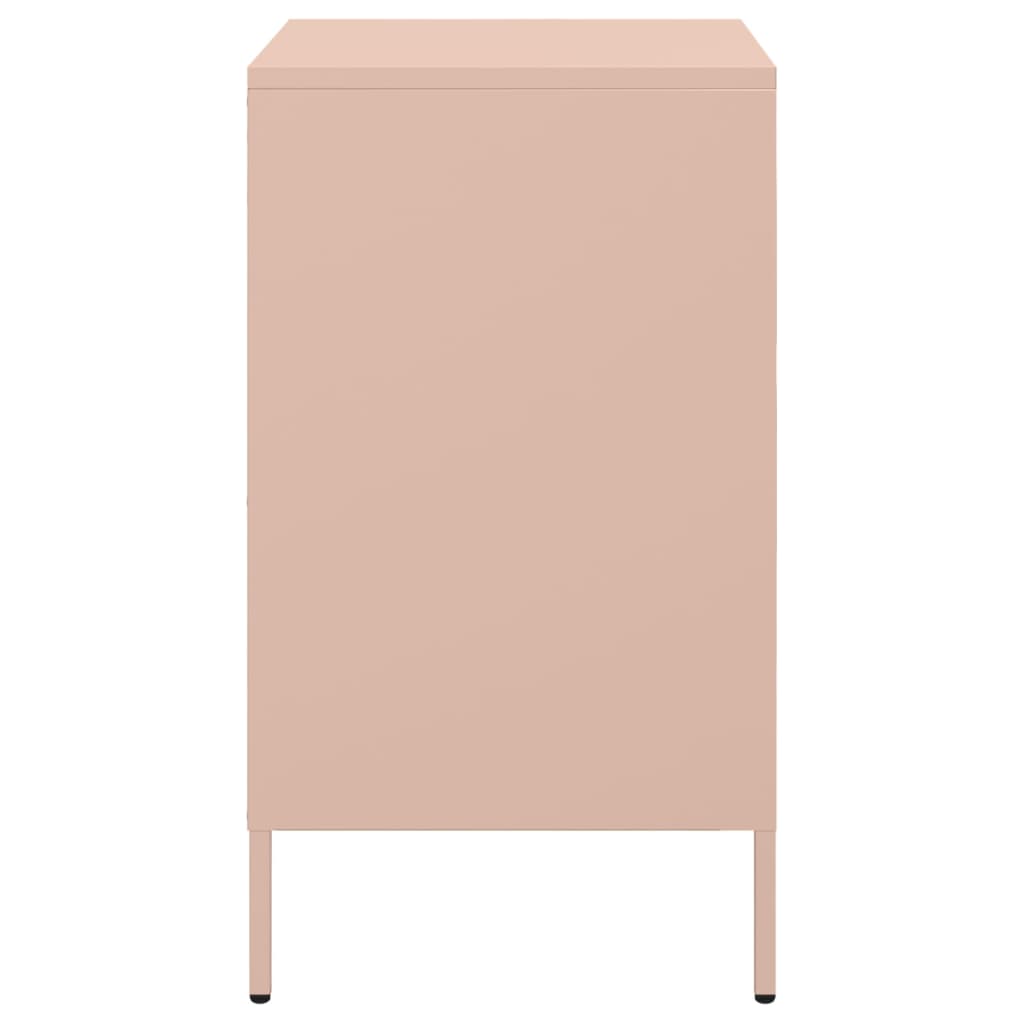 Mesas de cabeceira 2 pcs 36x39x68 cm aço rosa