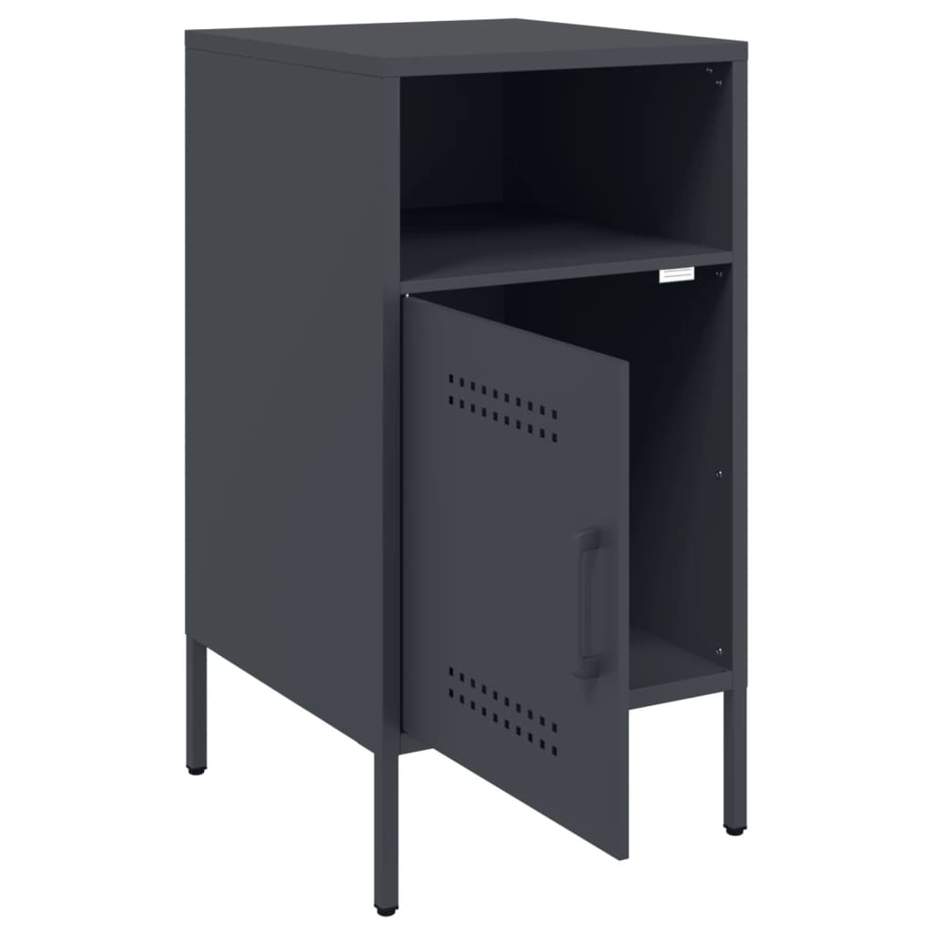 Mesas de cabeceira 2 pcs 36x39x68 cm aço antracite