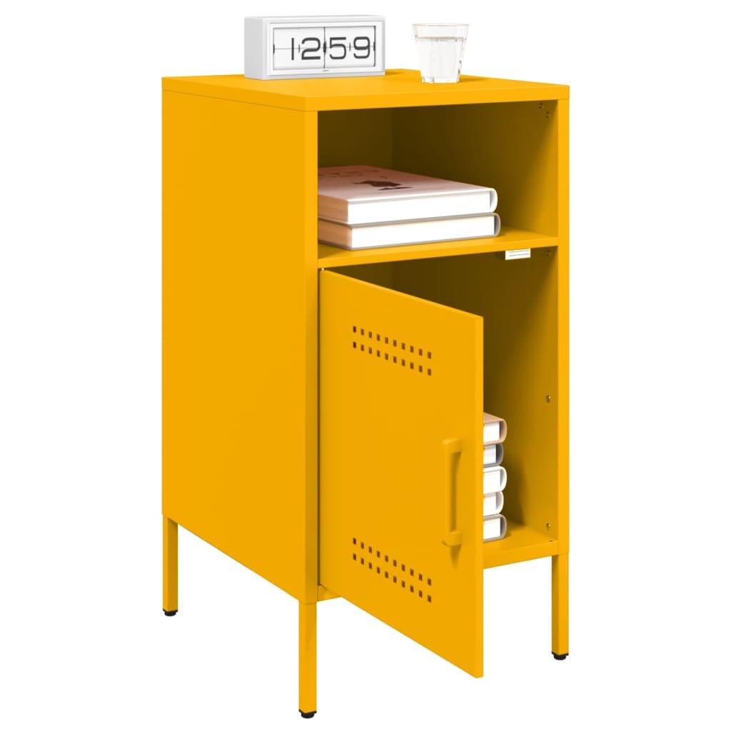 Mesa de cabeceira 36x39x68 cm aço amarelo mostarda