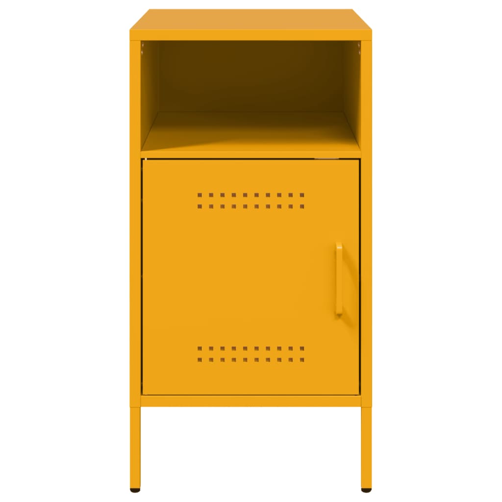 Mesa de cabeceira 36x39x68 cm aço amarelo mostarda