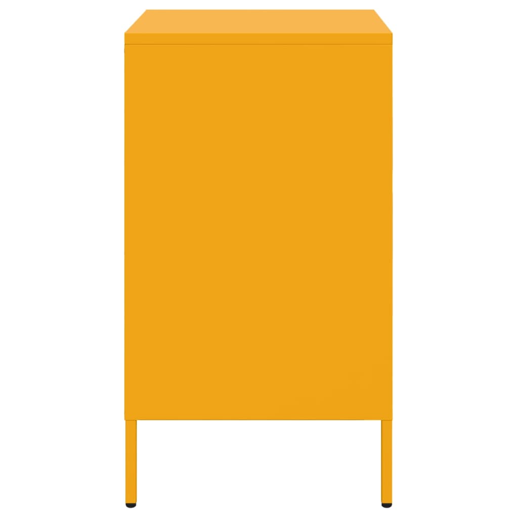 Mesa de cabeceira 36x39x68 cm aço amarelo mostarda