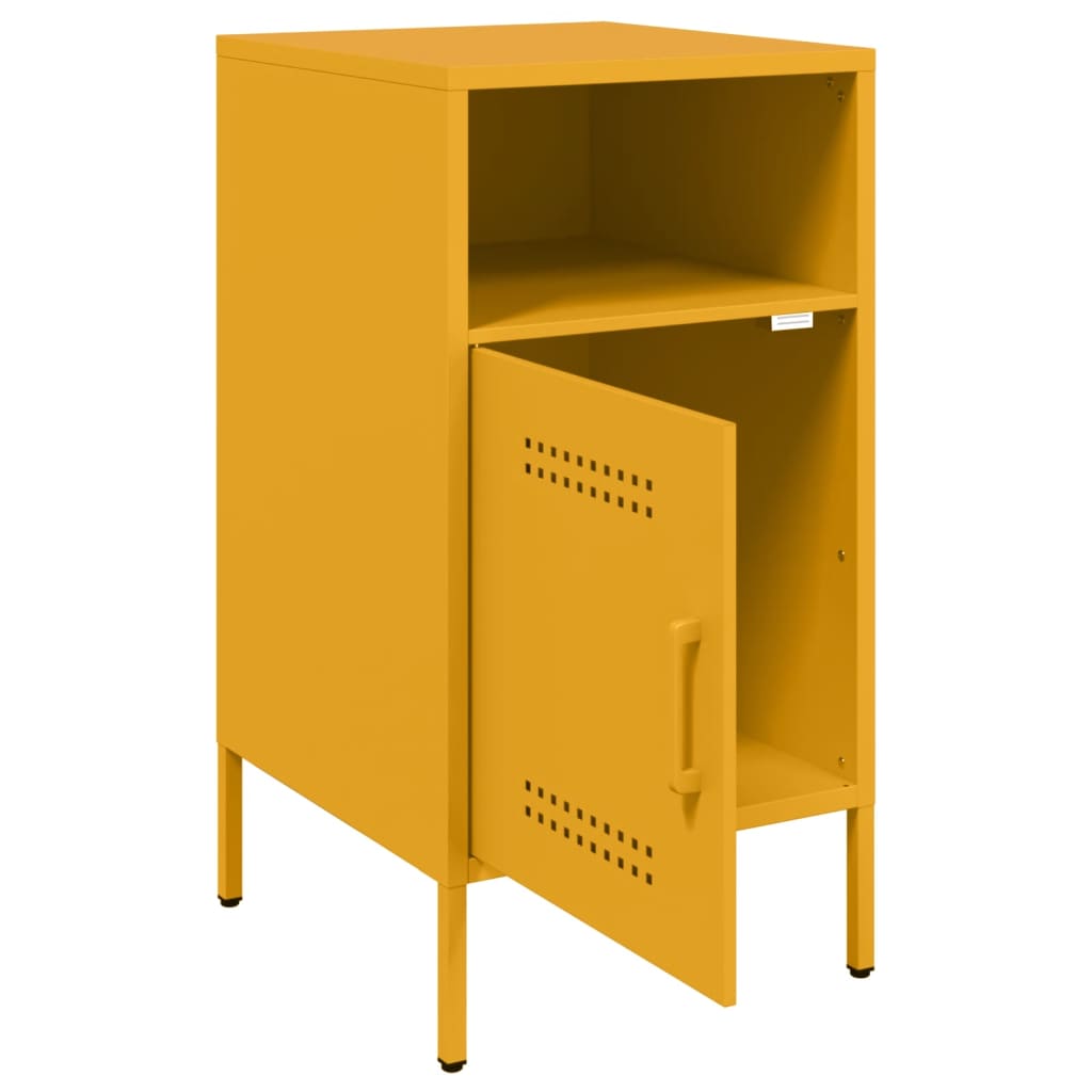 Mesa de cabeceira 36x39x68 cm aço amarelo mostarda