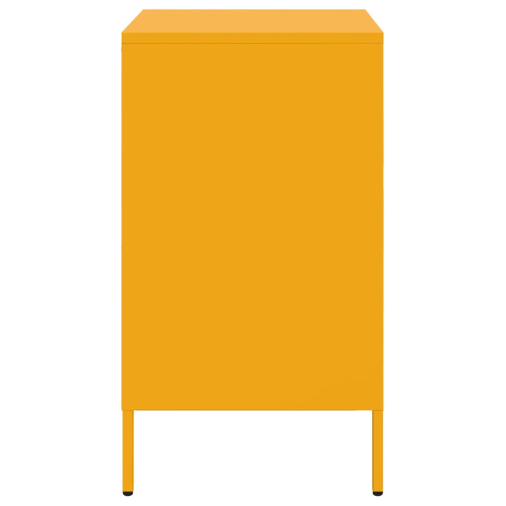 Mesas de cabeceira 2 pcs 36x39x68 cm aço amarelo mostarda