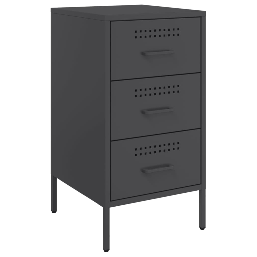 Mesas de cabeceira 2 pcs 36x39x68 cm aço preto