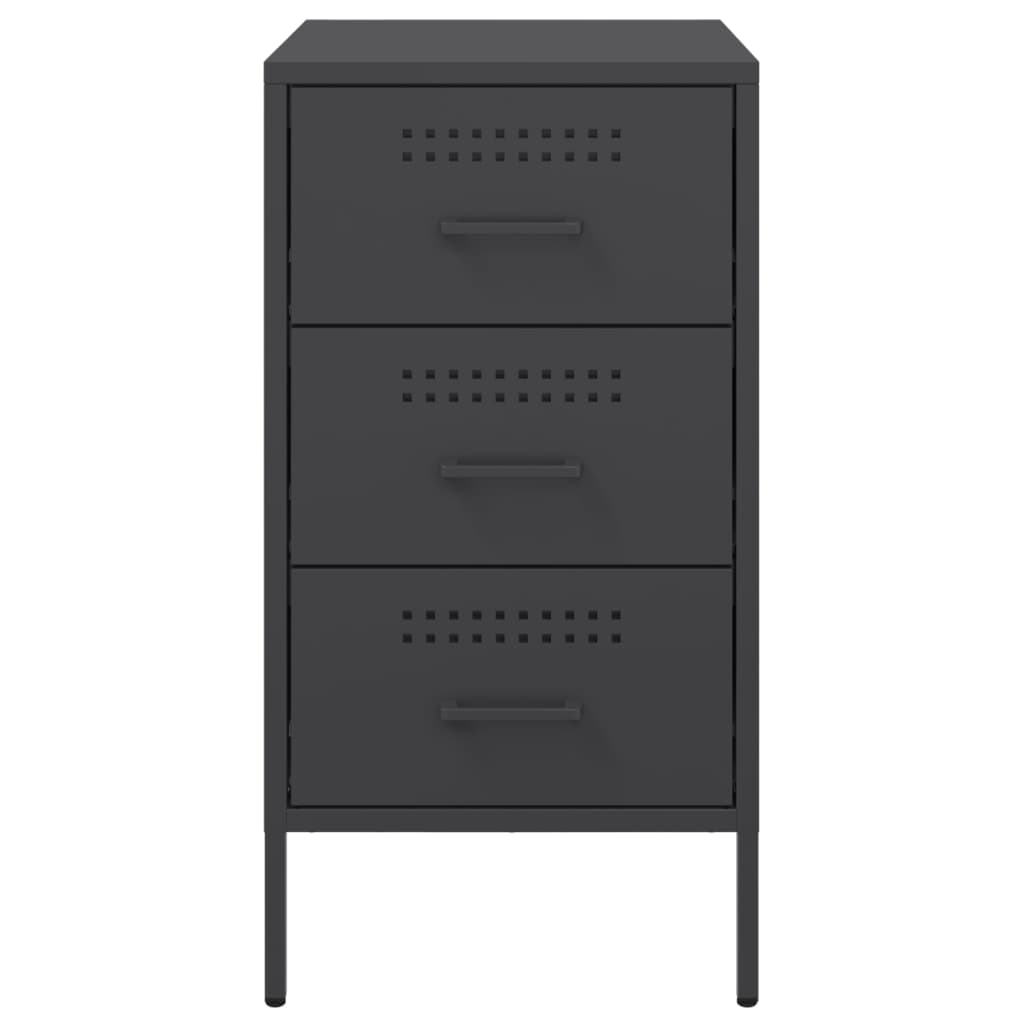 Mesas de cabeceira 2 pcs 36x39x68 cm aço preto
