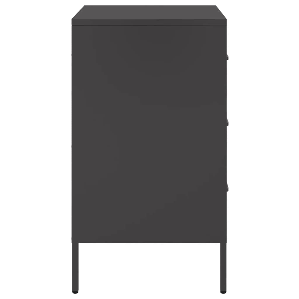 Mesas de cabeceira 2 pcs 36x39x68 cm aço preto